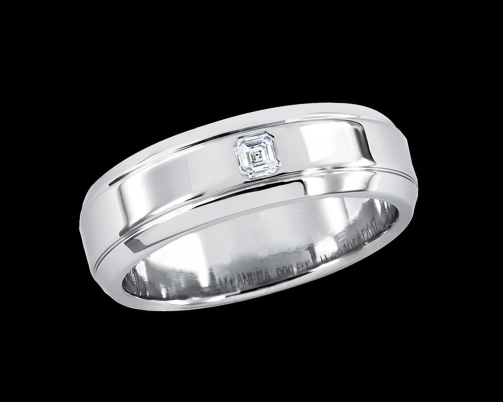 Men's Asscher Cut Band with Beveled Edges