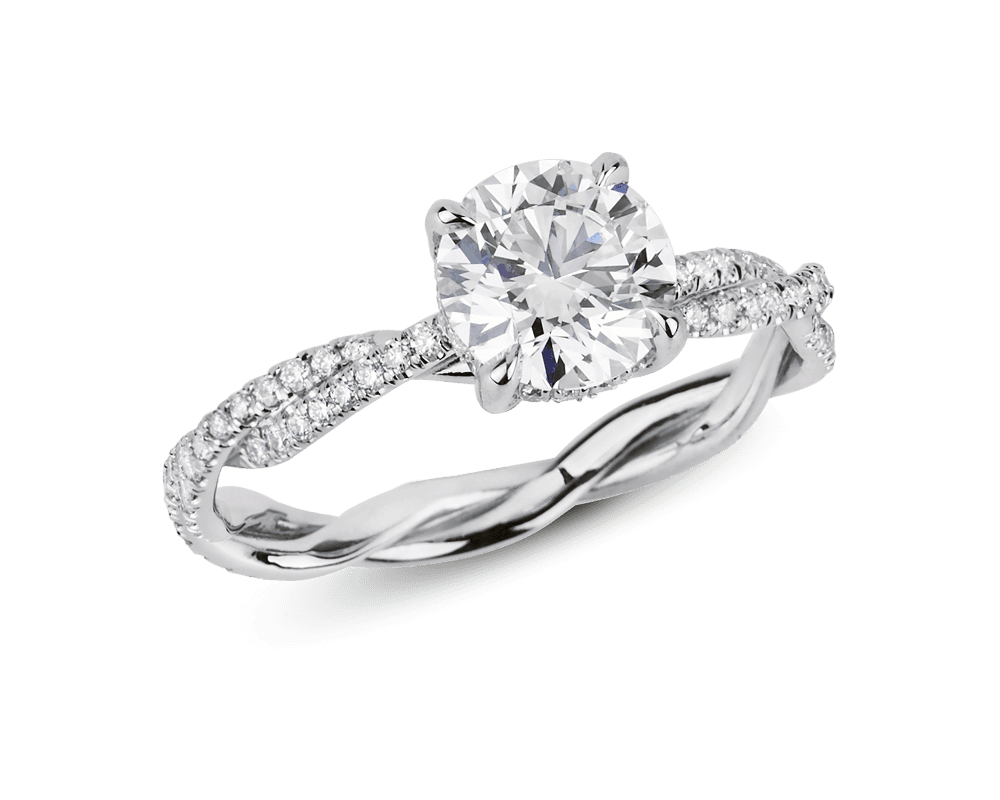 Twisted Band Pave Solitaire