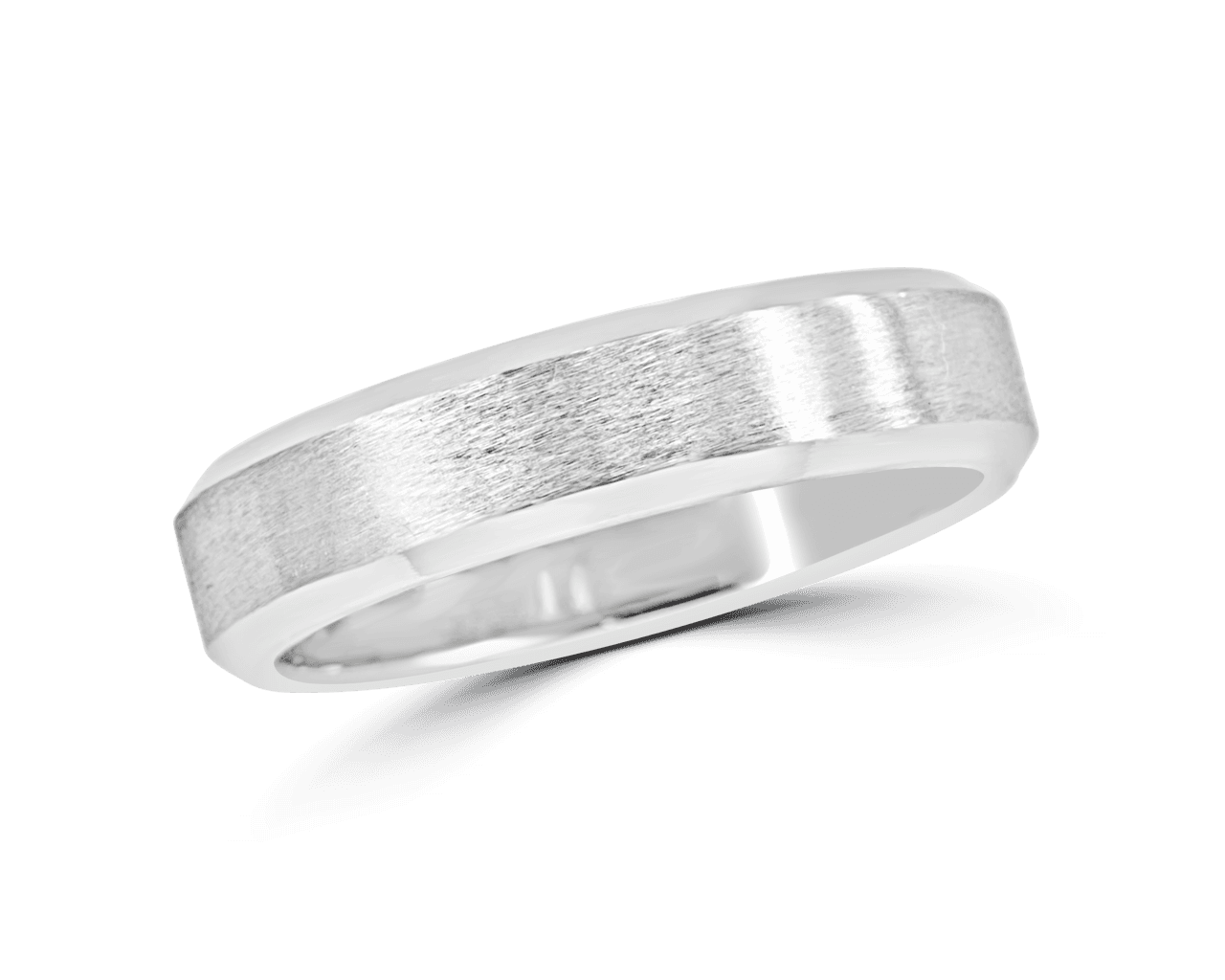 The Damien Mens 5mm Brushed Band w Beveled Edges