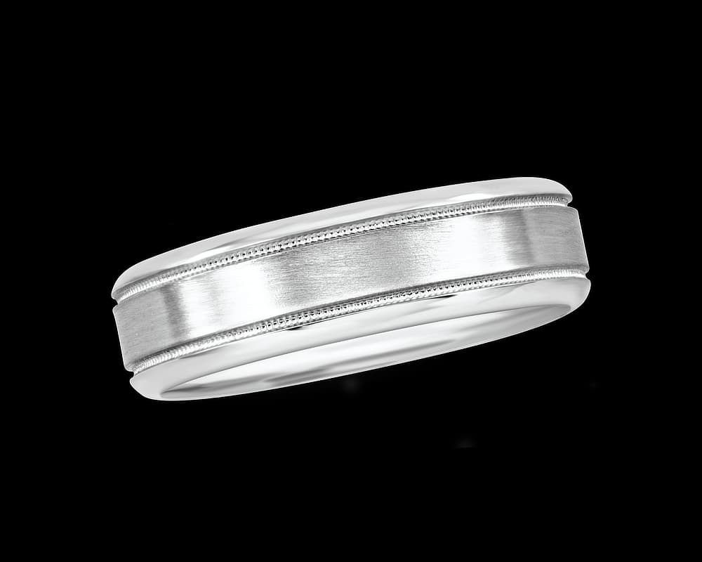 Mens 6mm Band with Milgrain and Satin Finish