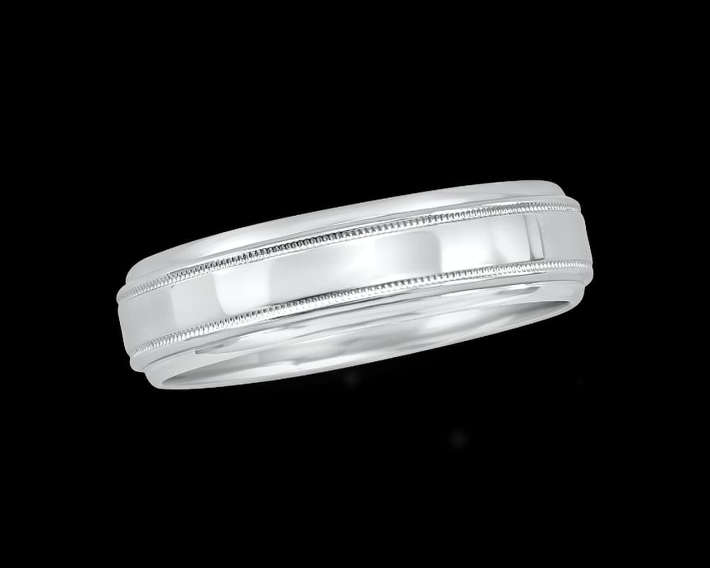 The Vaughn Mens 6mm Band with Double Rounded Edges and Milgrain