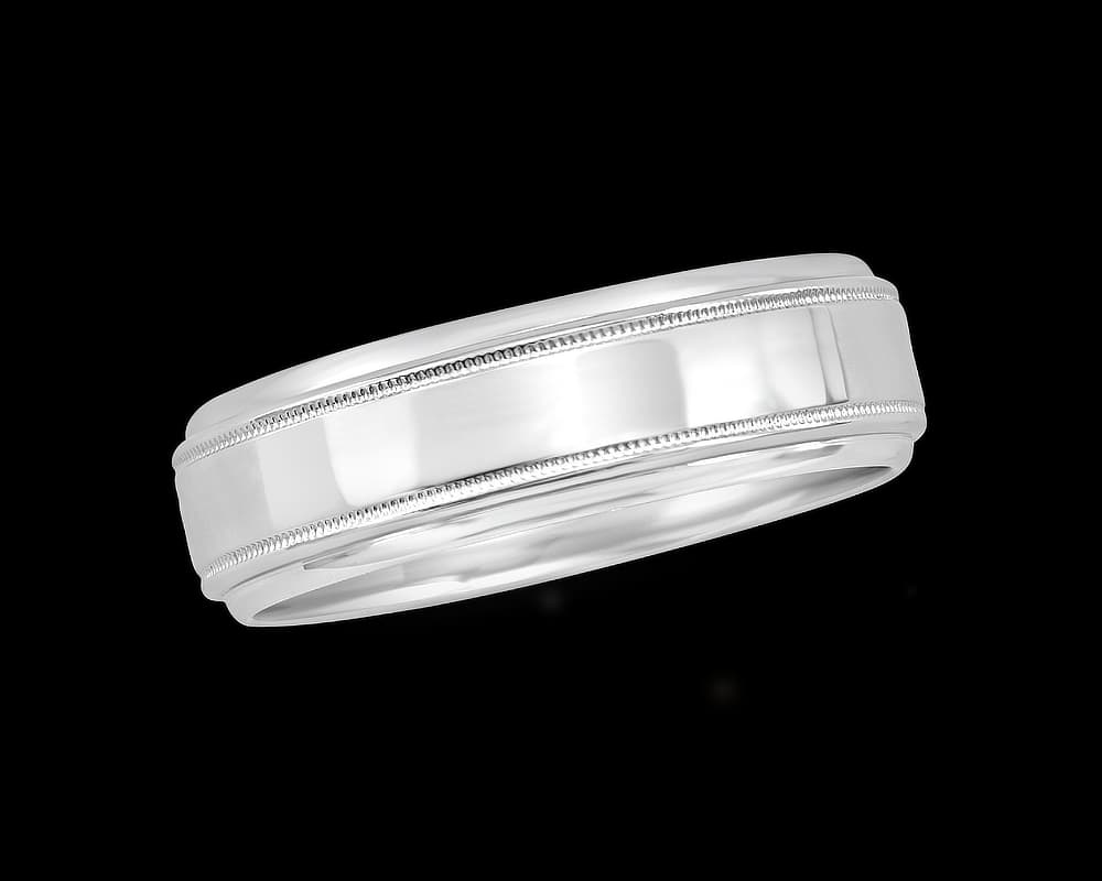 The Vaughn Mens 7mm Band with Double Rounded Edges and Milgrain