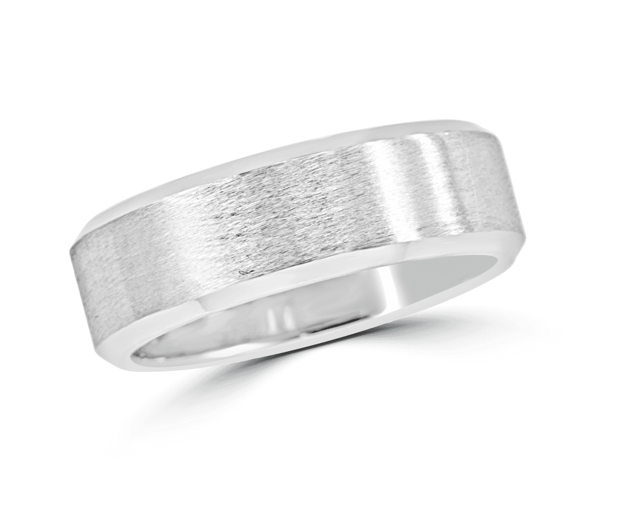 The Damien Mens 7mm Brushed Band w Beveled Edges